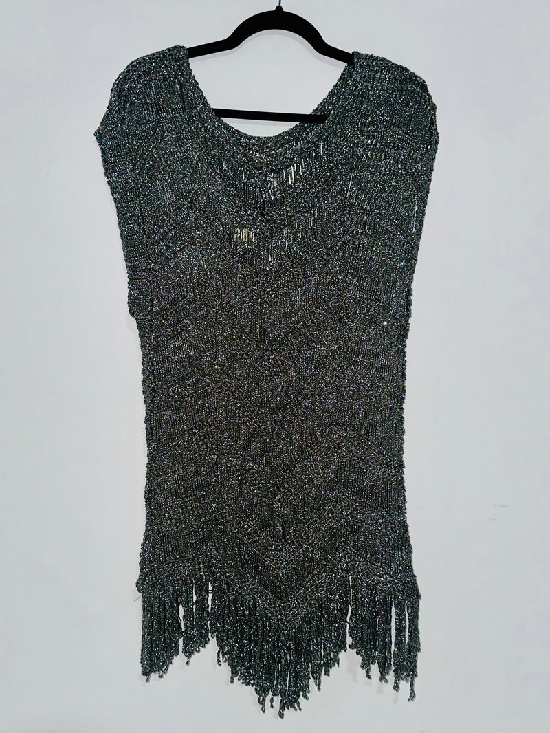 Metallic lurex Fringe Short Dress