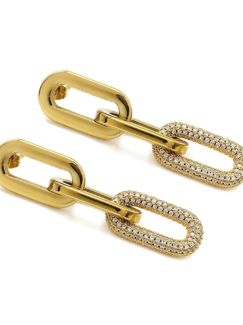 Jenna Paved Link Earrings