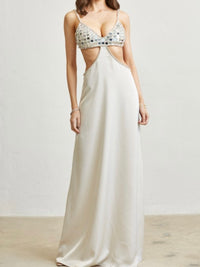 Exquisite Crystal cutout Maxi Dress