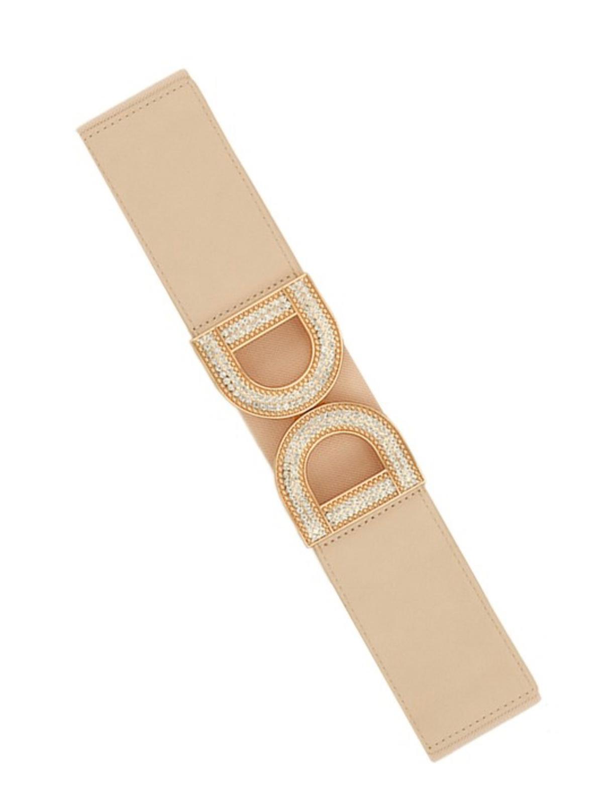 Crystal Studded Double D Elastic Belt