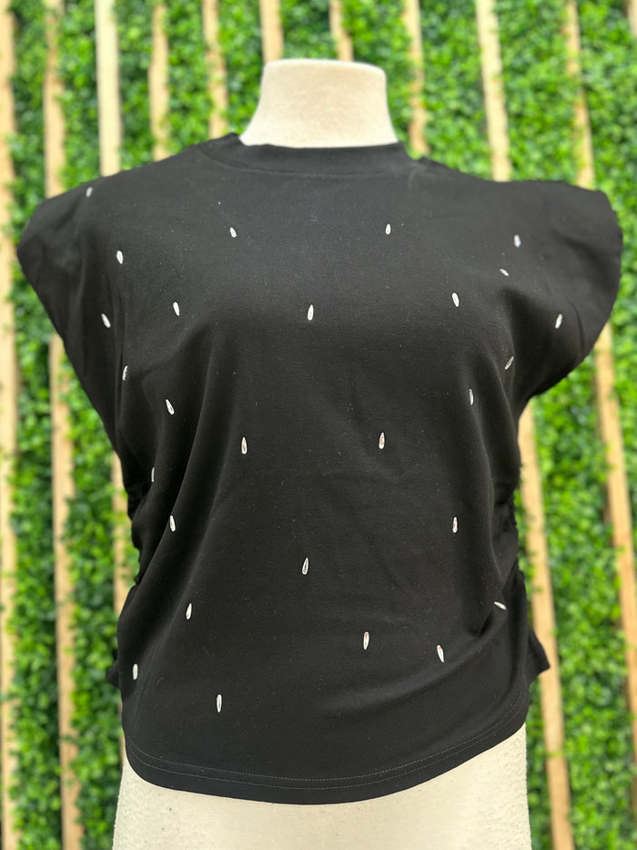 Crystal Drops Detail Sleeveless Top
