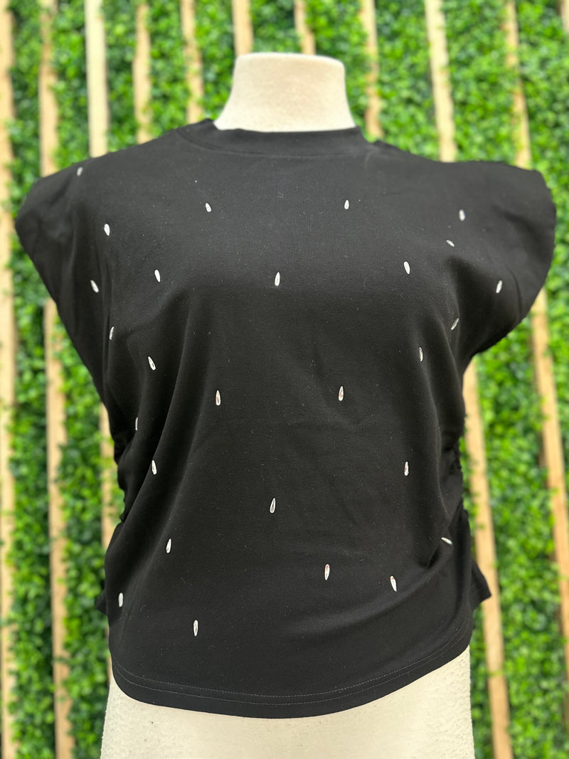 Crystal Drops Detail Sleeveless Top