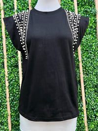 Shoulder Studded Muscle Tee