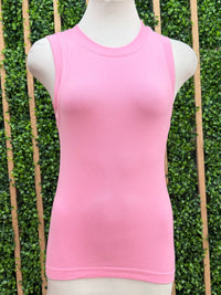 High Neck Sleeveless Basic Cami