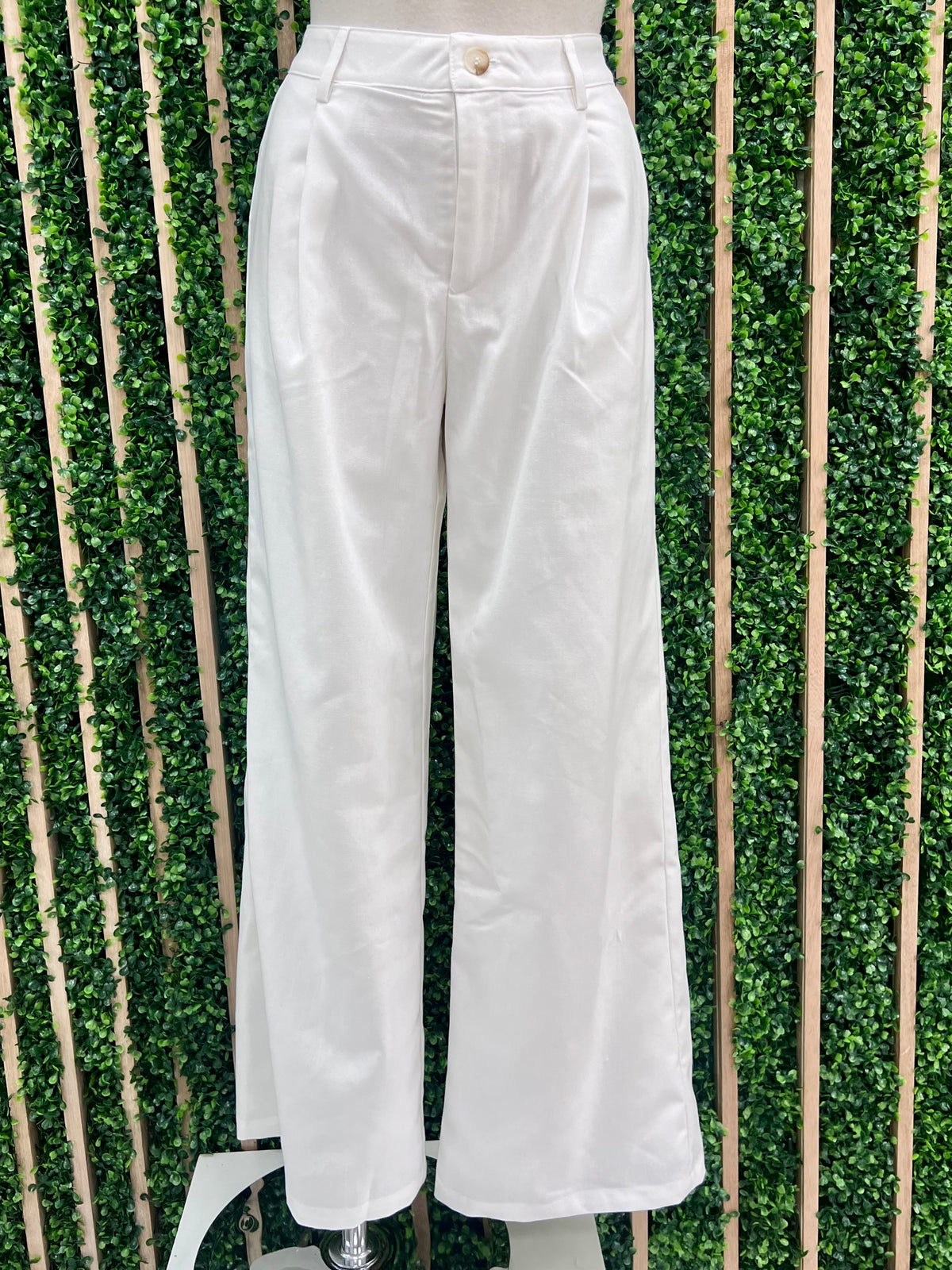 White Linen Wide Leg Pant