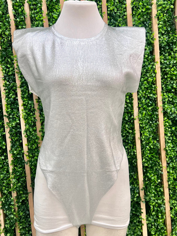 Cap Sleeve Metallic Bodysuits