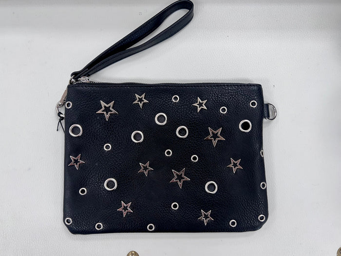 Stars and Circles Vegan Leather Clutch
