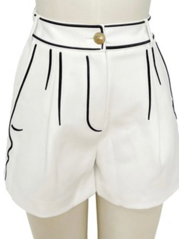 White Cartoon Graphic Shorts
