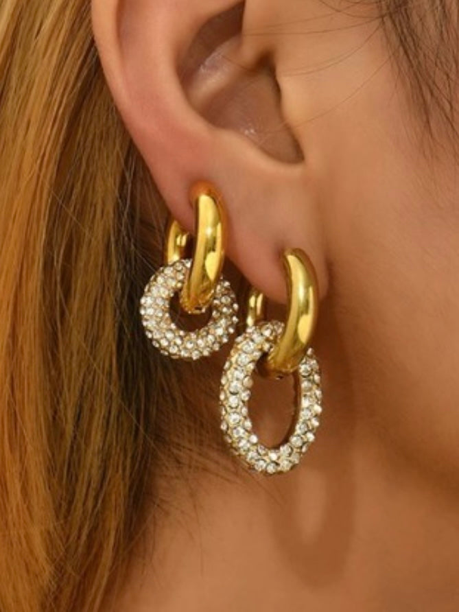 Oval circle Crystal Huggies