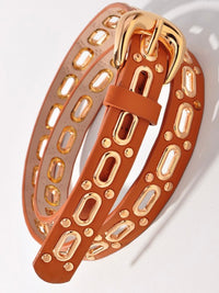 Metal Oval Details Belt