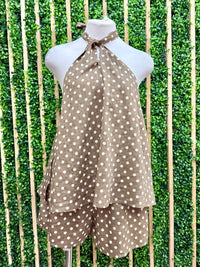 Brown Polka Dot Short Pant