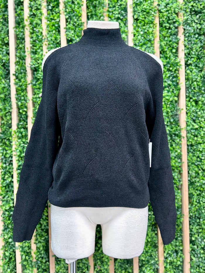Exquisite Pearl Trim Cutout Sweater