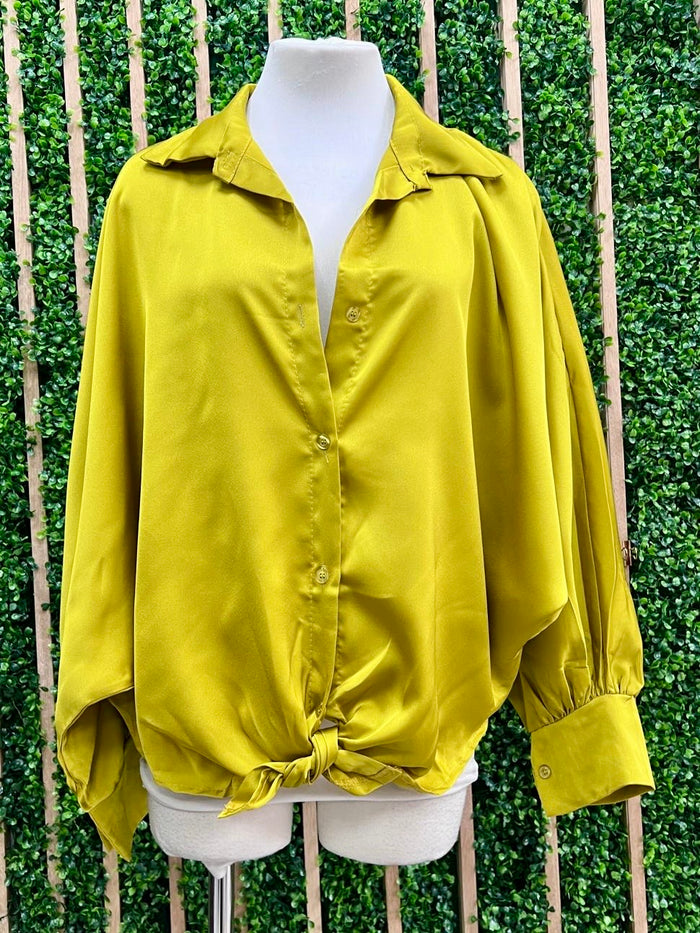 Button Down Satin Blouse