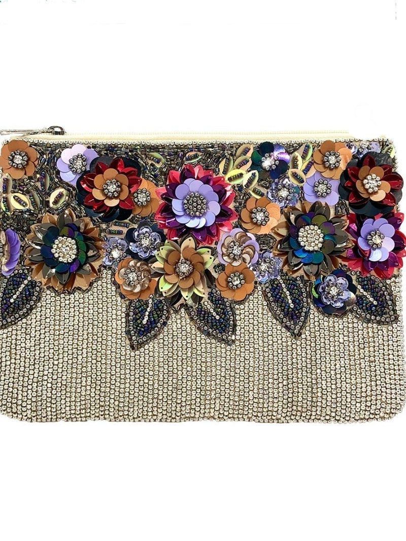 Embroidered Bouquet Beaded Bag