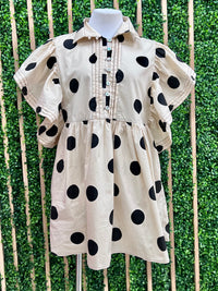 Polka Dot Statement Angel Sleeves Short Dress