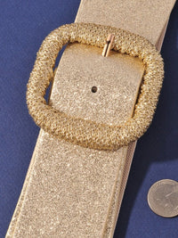Decorative Buckle Sparkly Stretch Belt