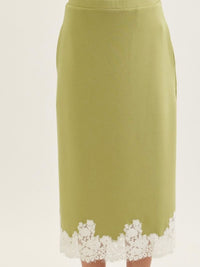 Lace Detail Modal Midi Skirt