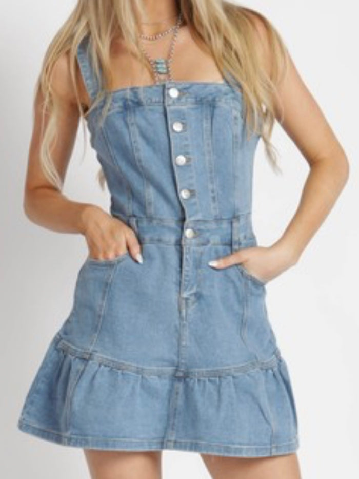 Denim Bustier Short Dress