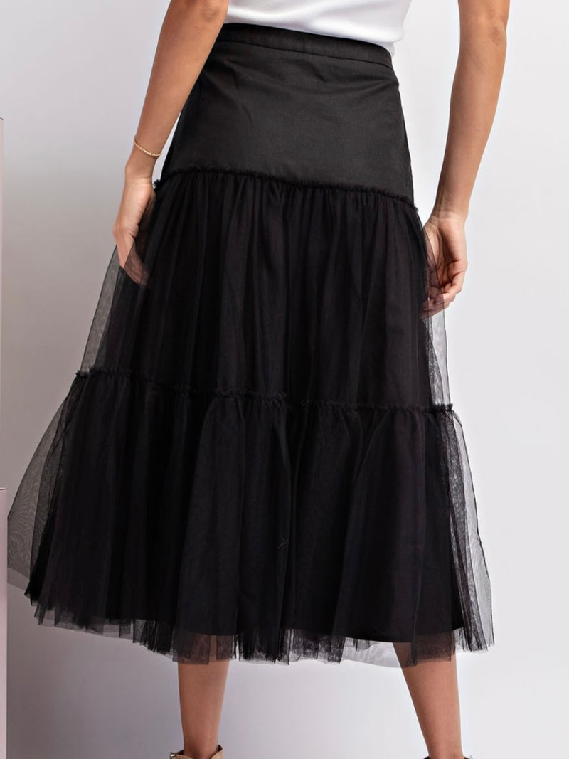 Beautiful Mesh A line Midi Skirt