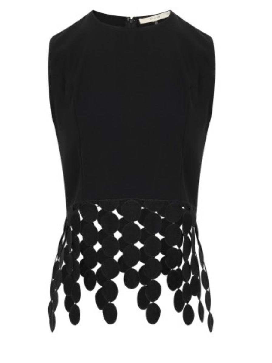 Circle Tassel Trim Sleeveless Top