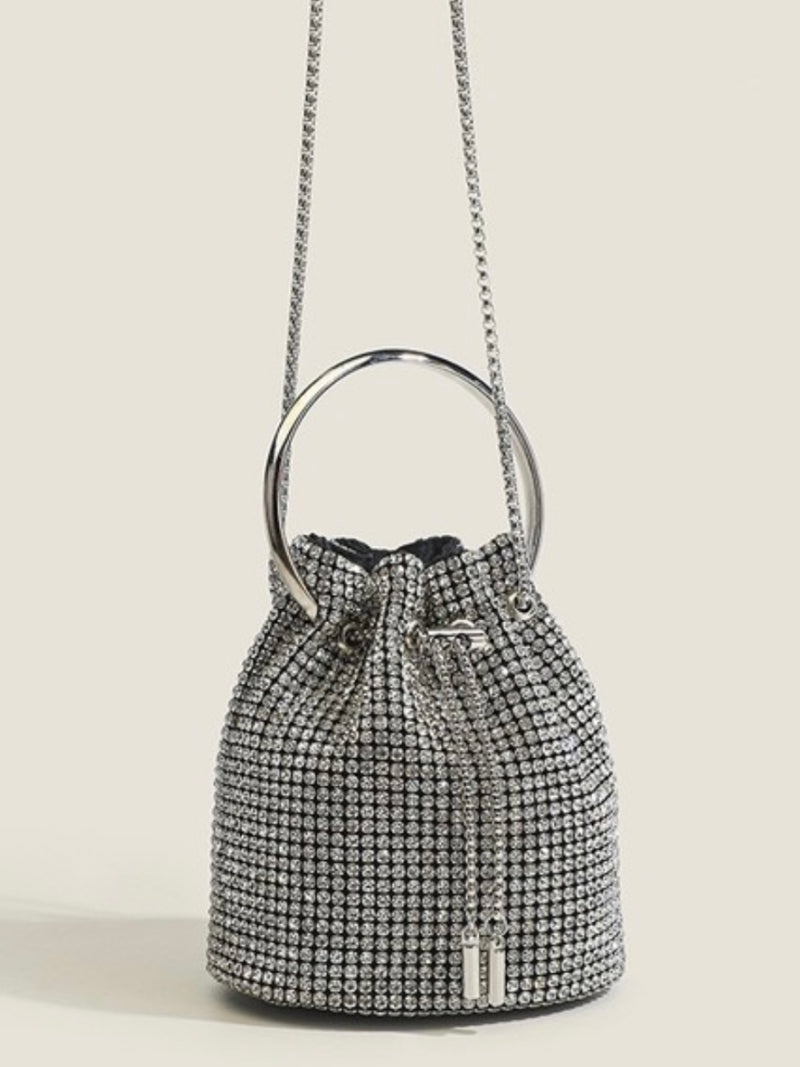 Crystal Embellished Small bucket Bag