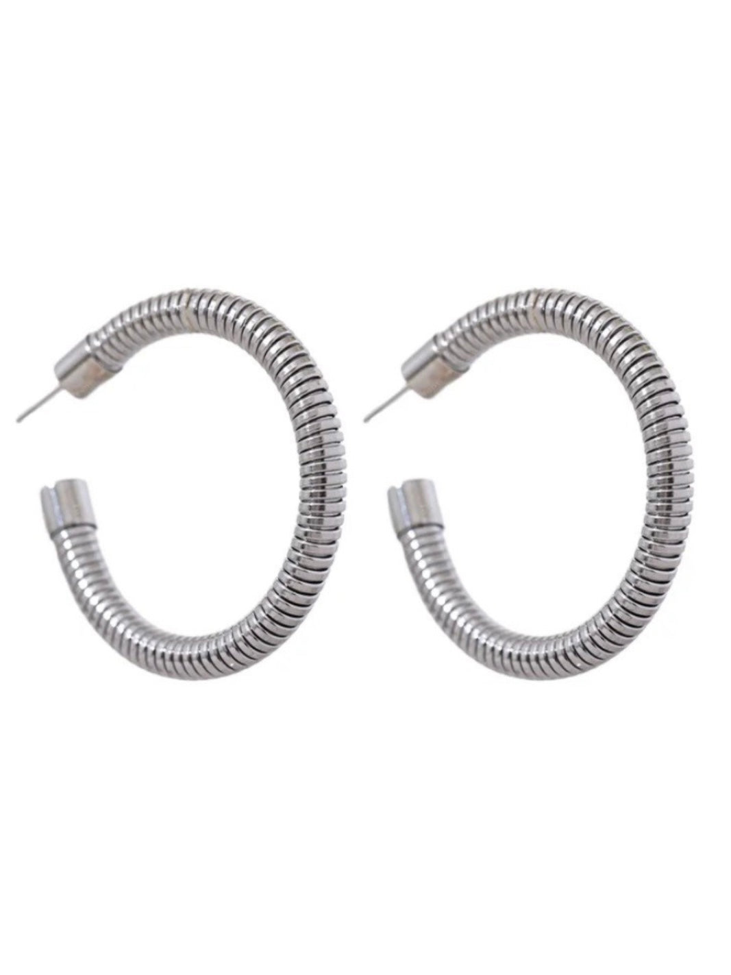 Stainless Steel Big Round Ribbed Hoop