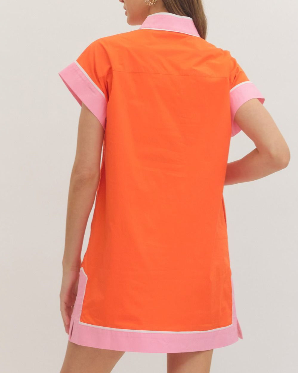 Neon Orange And Pink Escape Shift Dress