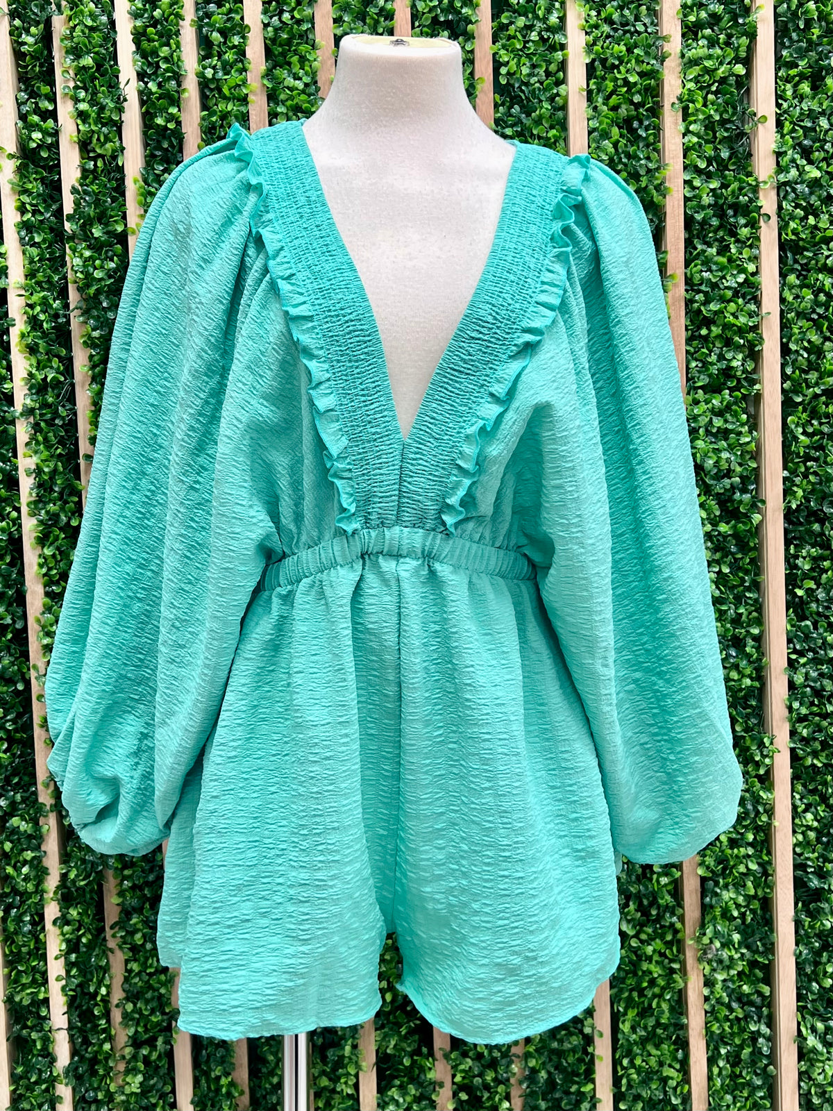 Jade V Neck Ruffled Romper