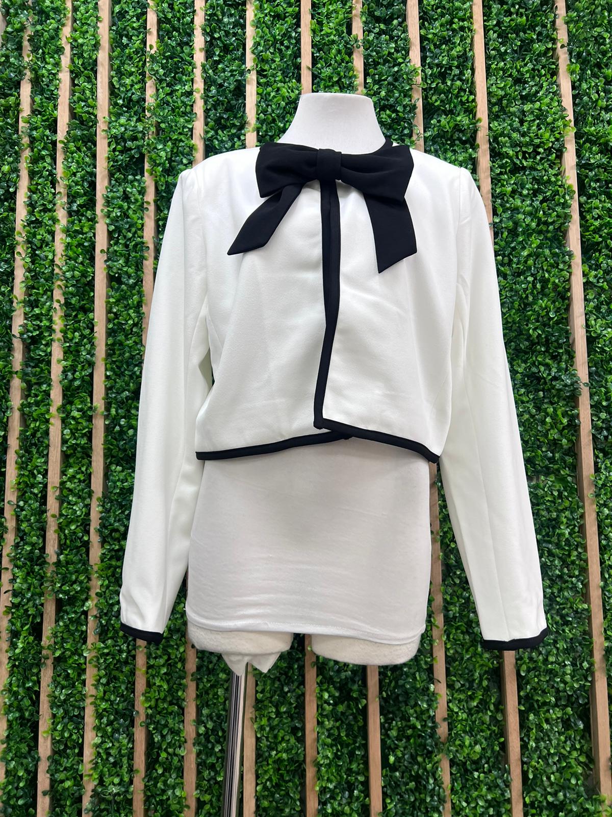 Black Bow Crop Jacket