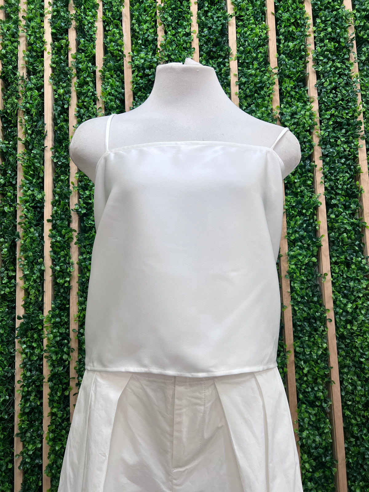 White Open Back Cami Top