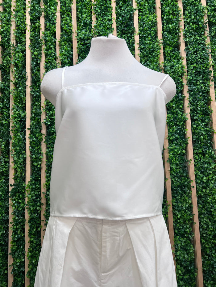White Open Back Cami Top