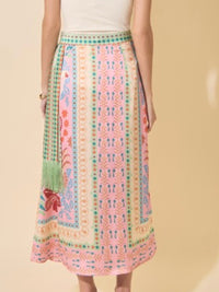 Tropical Paradise Wrap Midi Skirt
