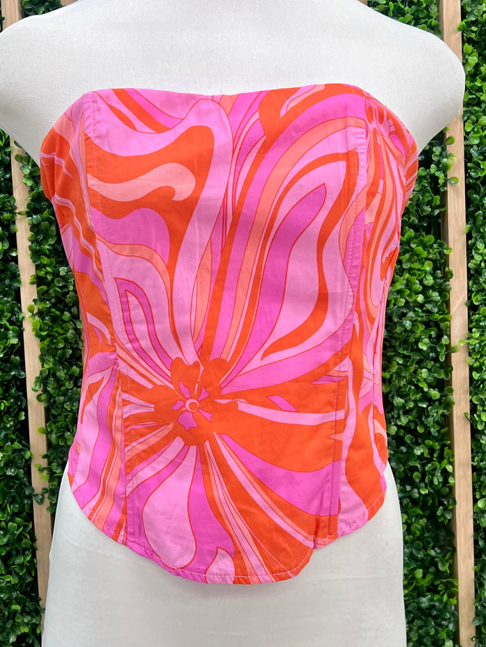Pink Orange Swirl Bustier