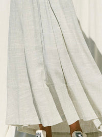 Natural Linen Striped maxi Dress
