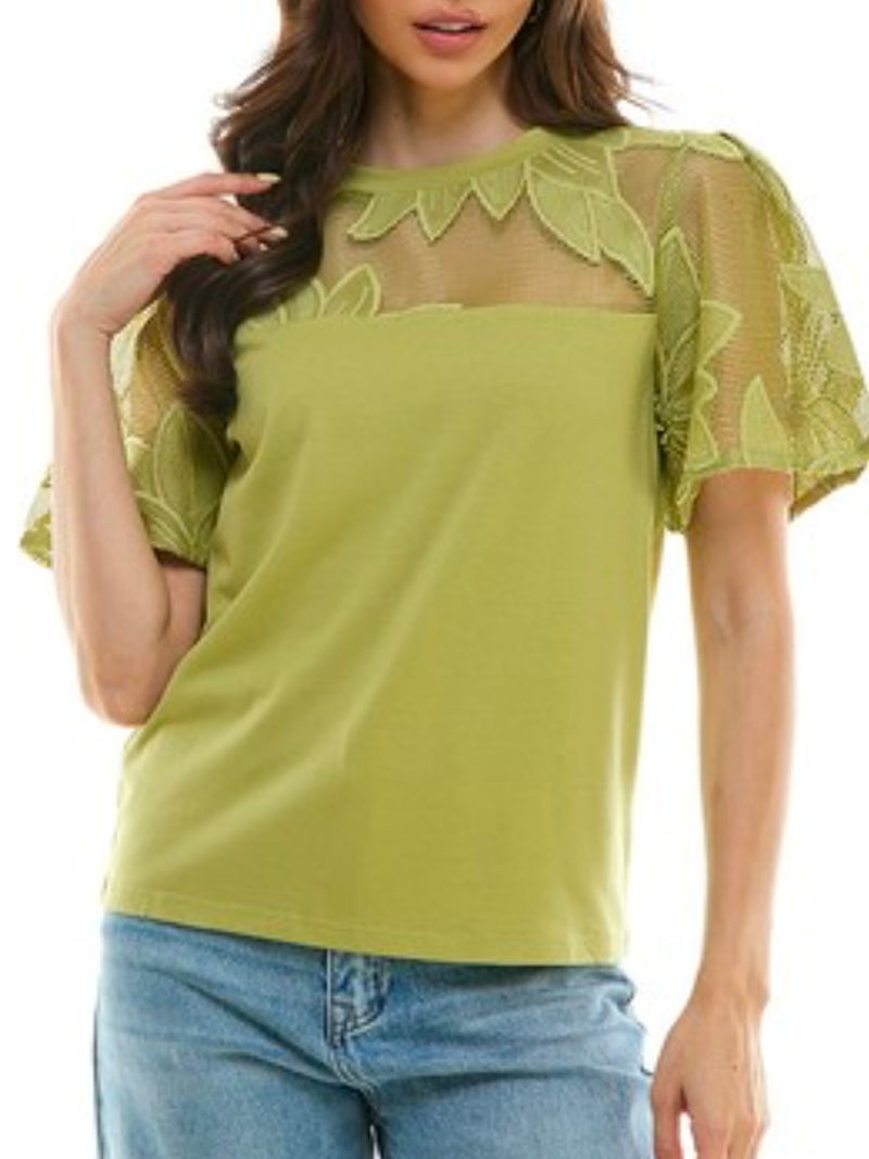 Pear Lace Trim Top