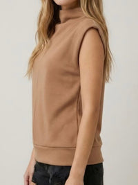 Structured Modal Mock Neck Sleeveless Top