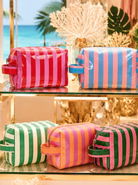 Fun Bright Waterproof Striped Cosmetic Bag