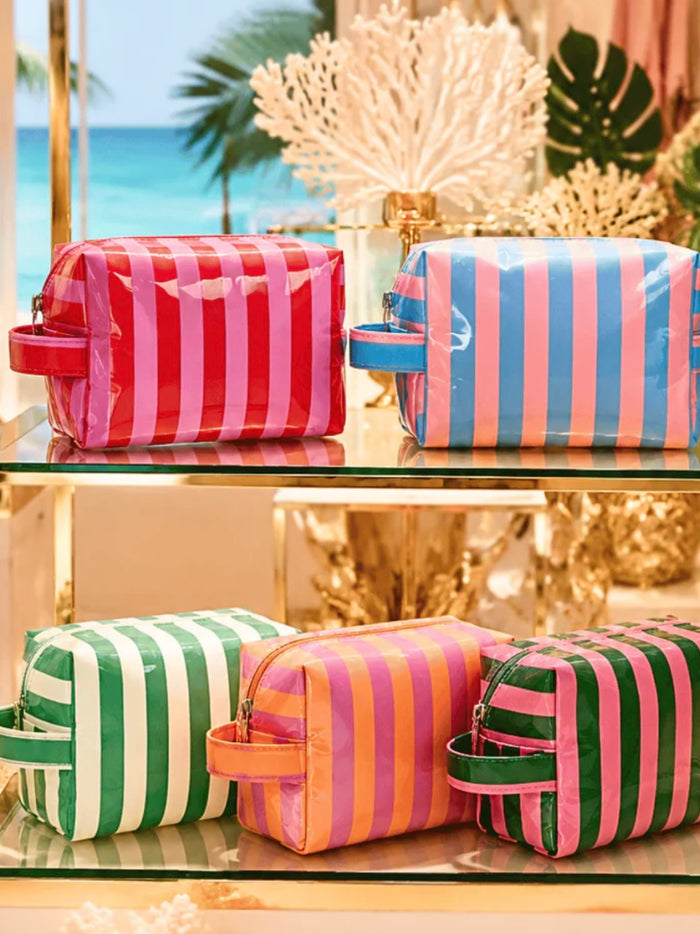 Fun Bright Waterproof Striped Cosmetic Bag