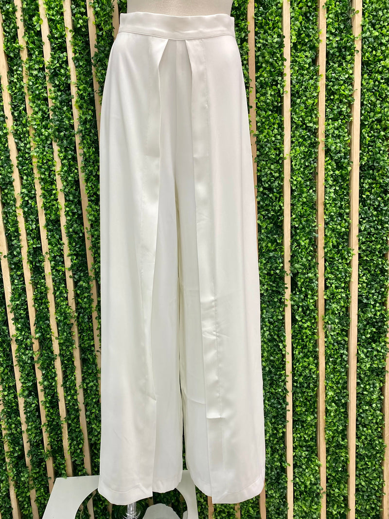 Front Double Layers Wide Leg Pant