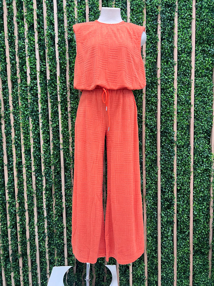 Textured Sleeveless Pant set