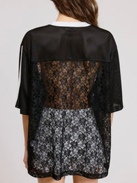 Black Sporty 85 Jersey Lace Tee