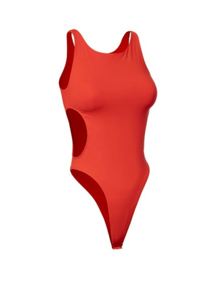 High Neck Side Cutout Bodysuit