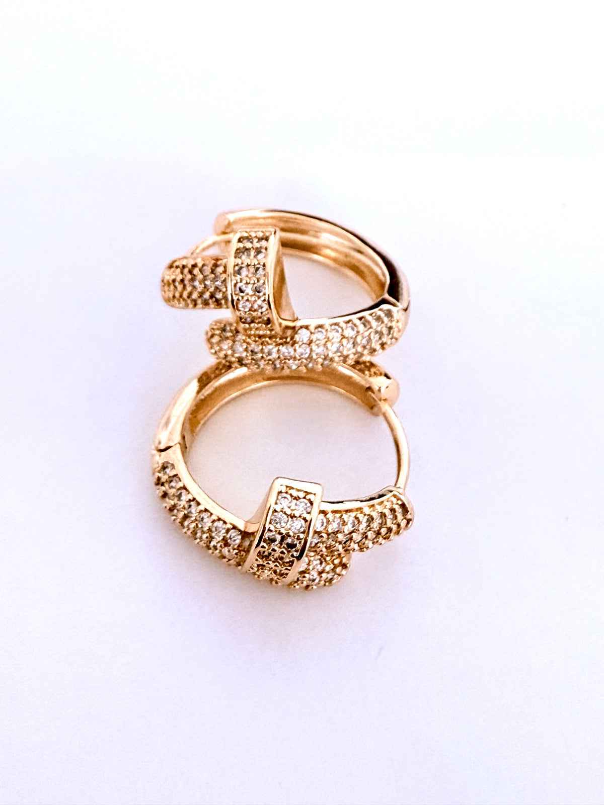 Pave Nail Hoop Earrings