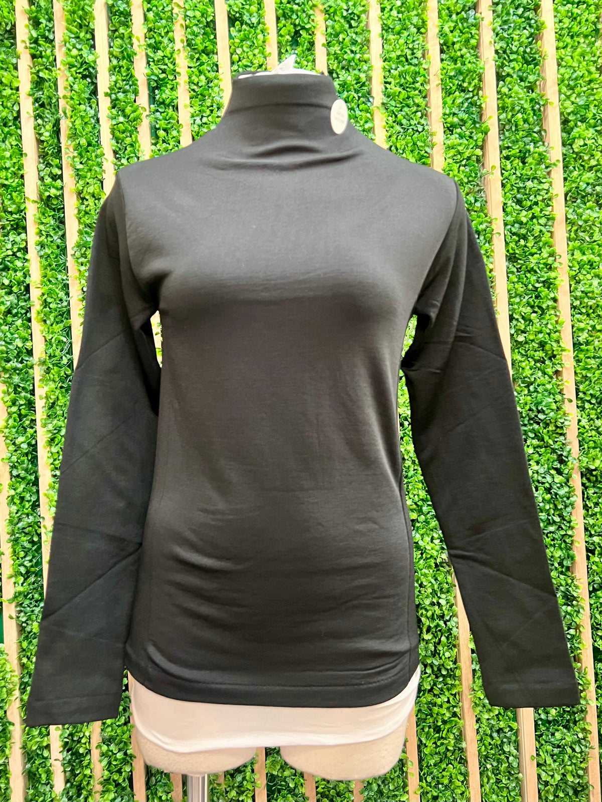 Solid Fleece Mock Neck Long Sleeve Thermal Top