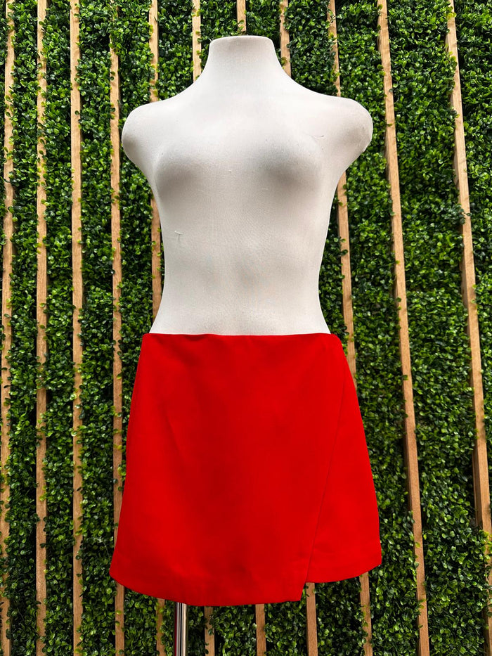 Red Side Slit Skort