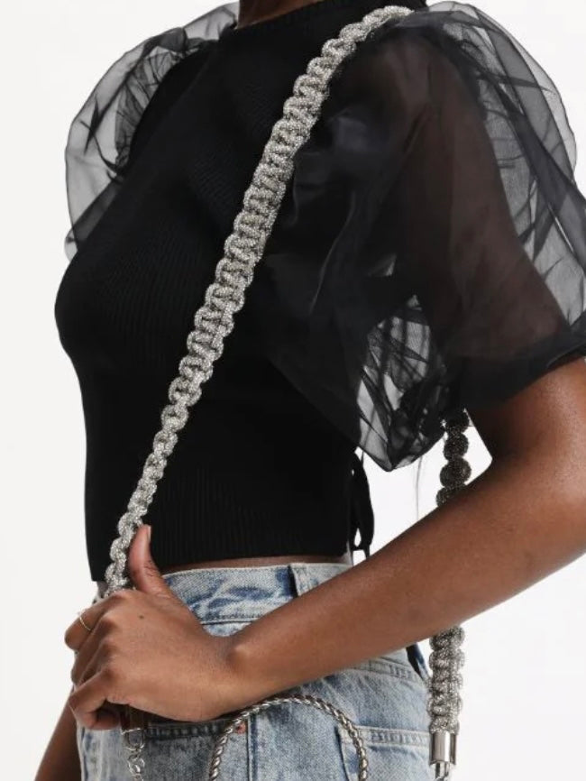 Rhinestone Braid Shoulder Strap