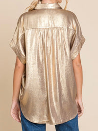 Gold Button Up Top