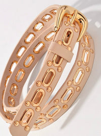 Metal Oval Details Belt