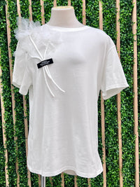 Gathered Flower Detail Shirt