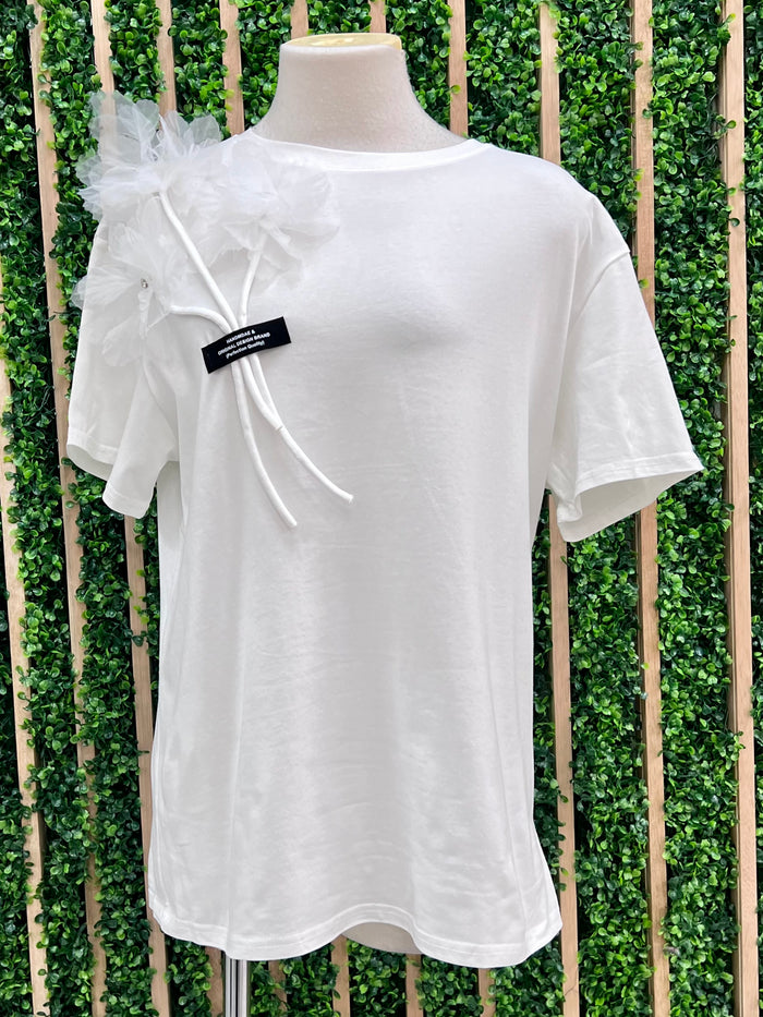 Gathered Flower Detail Shirt